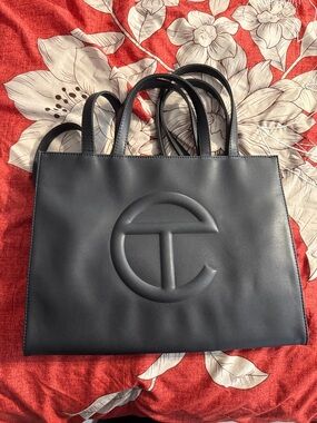 Telfar Black Medium Shopping Tote